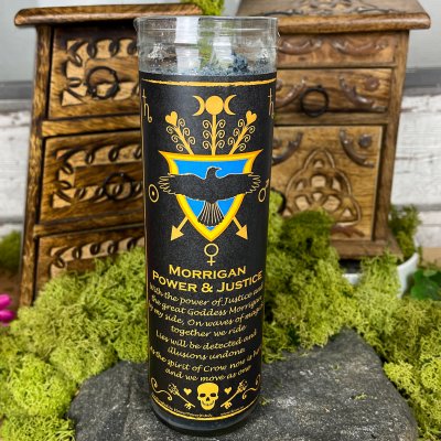 Morrigan & Power & Justice 7 day candle sigill kani NaturApotek Flower power witch